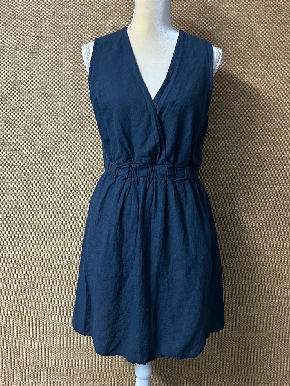 Francesca Bettini Dress Womens Large Blue Linen Blend